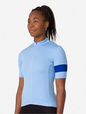 Rapha Light Blue Classic Cycling Jersey with Navy Arm Band